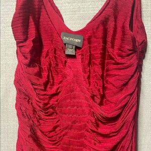 Zac Posen Red Ruched Sleeveless dress